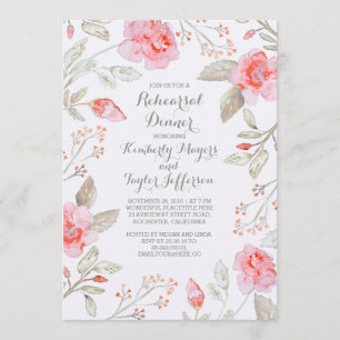 Invitación Comprimido floral Roses rosas rosas roscas ensayo 