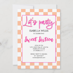Invitación Comprobador de rosa caliente melocotón blanco Vamo