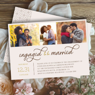 Invitación Comprometidos para casarse Fiesta de compromiso 3