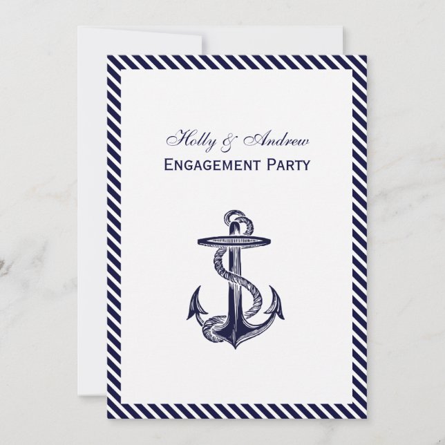Invitación Compromiso 2V de la banda de la marea de la marina (Anverso)