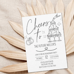 Invitación Compromiso, Aplausos, Moderno, boda