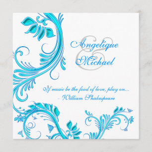 Invitación Compromiso azul del aniversario de boda de la
