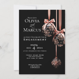Invitación COMPROMISO | Balbuceos rosados y onyx de invierno