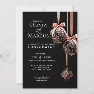Invitación COMPROMISO   Balbuceos rosados y onyx de invierno