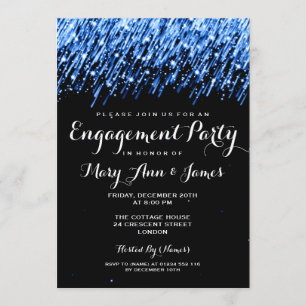 Invitación Compromiso Boda cae Estrellas "Azul zafiro"