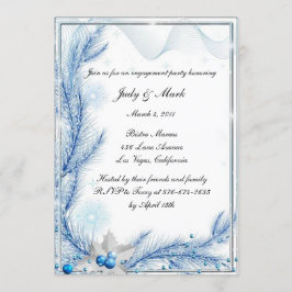 Invitación Compromiso Boda de Navidades de invierno de Blue P