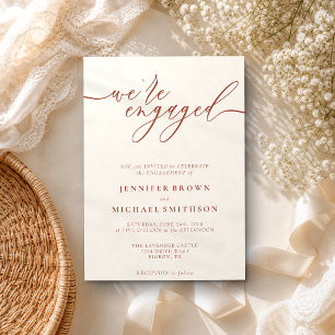 Invitación Compromiso Boda sencilla Terracota