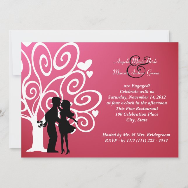 Invitación Compromiso/ Boda Silhouette (Anverso)