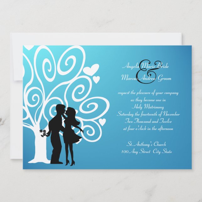 Invitación Compromiso/ Boda Silueta (Anverso)