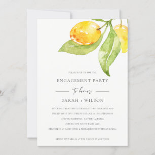 INVITACIÓN COMPROMISO BOHO YELLOW WATERCOLOR FOLIAGE OLIVE
