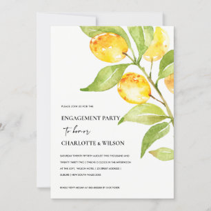 INVITACIÓN COMPROMISO BOHO YELLOW WATERCOLOR FOLIAGE OLIVE