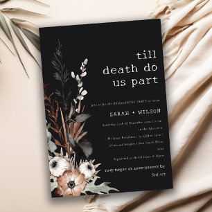 Invitación Compromiso Botánico Negro De La Reste Gótica De Bo