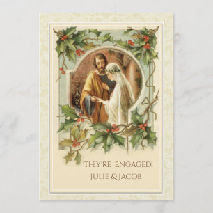 Invitación Compromiso católico Annoucement del navidad