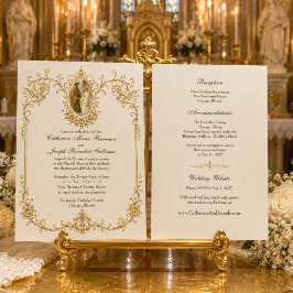 Invitación Compromiso Católico de María y José Boda