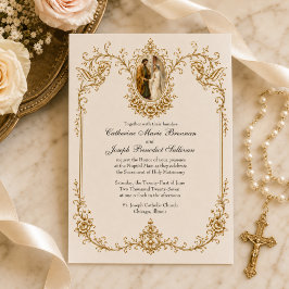 Invitación Compromiso Católico de María y José Boda