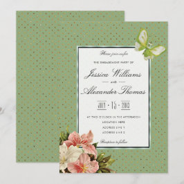 Invitación Compromiso Chic Lilies & Gem Butterfly