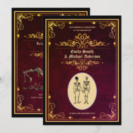 Invitación Compromiso con el Boda de esqueleto de Gótico de é