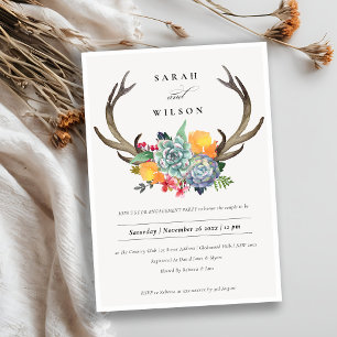 INVITACIÓN COMPROMISO CON EL SUCULENTE ANTLER BOHEMIAN ALLURE