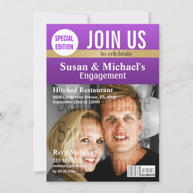 Invitación Compromiso con la revista Purple Gold (Anverso)