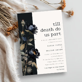 Invitación Compromiso con los Rosas negros de color oscuro gó