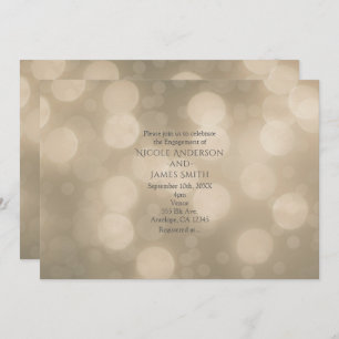 Invitación Compromiso con luces de bokeh elegantes y brillant
