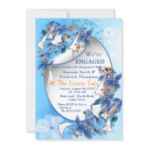 Compromiso de acuarela con flores de luna ilustrad