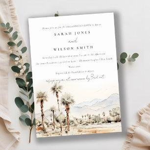 Invitación Compromiso de acuarela de Palm Springs California