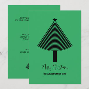 Invitación Compromiso de árbol de Navidad abstracto verde Inv