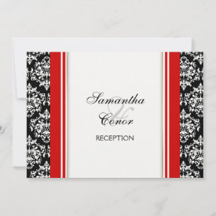 Invitación Compromiso de boda blanco negro y rojo