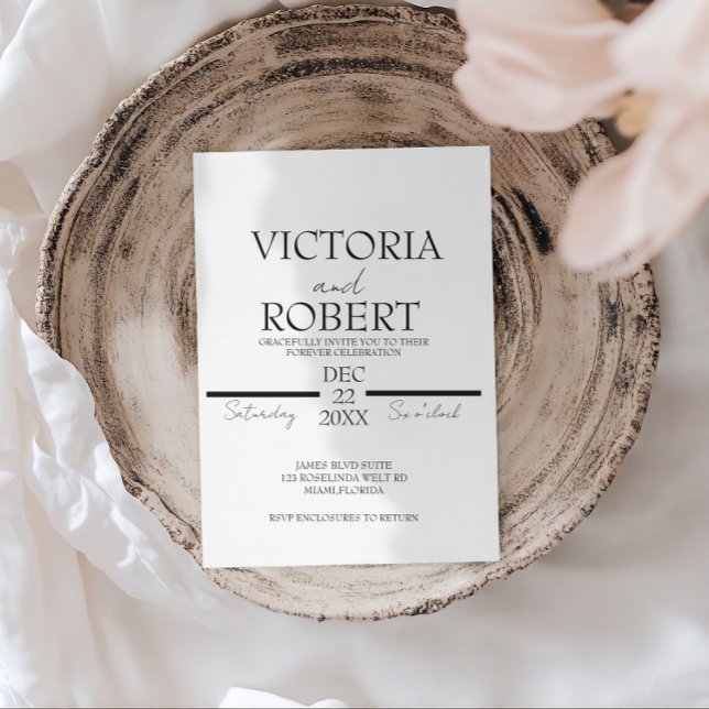 Invitación Compromiso de Boda con Foto Moderna Negro (Subido por el creador)