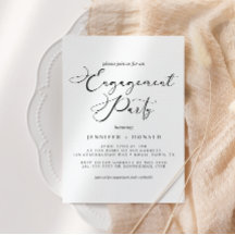 Compromiso de Boda con Letra Moderna Simple Negra