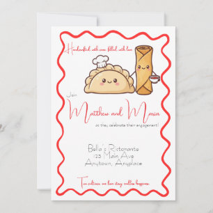 Invitación Compromiso de comida polaca filipina Pierogi y Lum