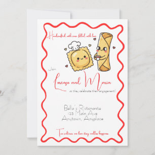 Invitación Compromiso de comida Ravioli Filipino Ravioli y Lu