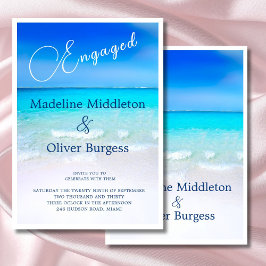 Invitación Compromiso de destino tropical del océano azul