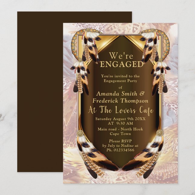 Invitación Compromiso de Dream Catcher (Anverso / Reverso)