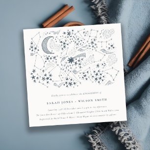 Invitación Compromiso De Esbozo De La Luna De La Estrella De