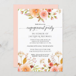 Invitación Compromiso de fiesta acuarela Floral Rose Bouquet
