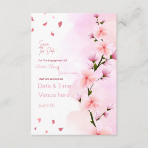 Invitación Compromiso de flor de cerezo romántico Guardar la