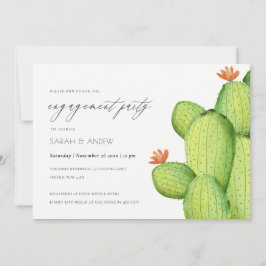 INVITACIÓN COMPROMISO DE FLORES DE CACTUUS DE COLOR DE AGUA D