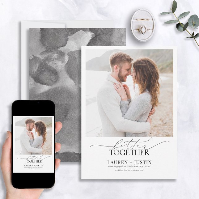 Invitación Compromiso de fotos en blanco y negro (Subido por el creador)