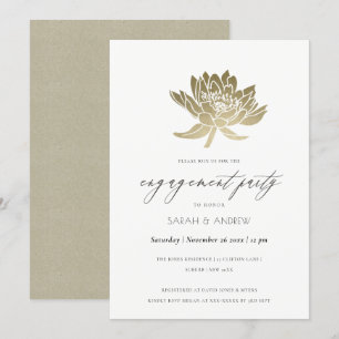 INVITACIÓN COMPROMISO DE GLAMOROUS PALE GOLD WHITE KRAFT LOTU