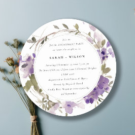 Invitación Compromiso de guirnaldas florales Rustic Meadow Li