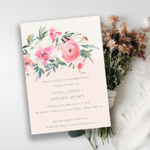 Invitación Compromiso de la Flora de Agua Orquídea Rosa Rosad