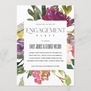 INVITACIÓN COMPROMISO DE LA FLORAL BURGUNDY DE RUBOR AMARILLO