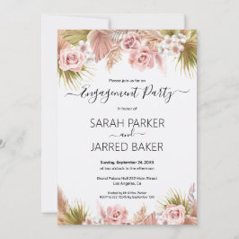 Invitación Compromiso de la frontera floral Boho