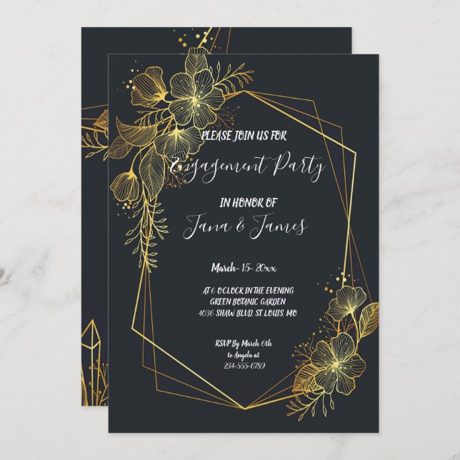 Invitación Compromiso de la Marina del Marco Dorado (Anverso / Reverso)