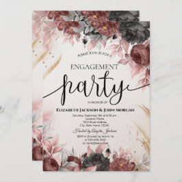 Invitación Compromiso de las flores de acuarela de otoño