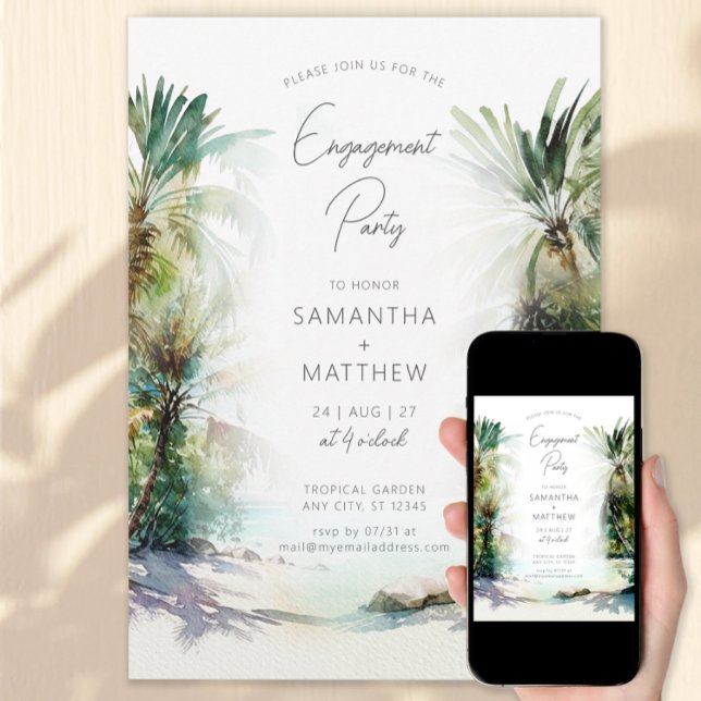 Invitación Compromiso de las Palmeras Tropicales (Subido por el creador)