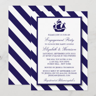 Invitación Compromiso de los barcos azul de la Marina y las f