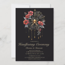 Compromiso de Mano de Red Floral de Araña Dorada y